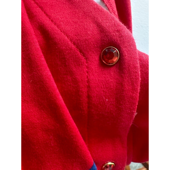 Quacker Factory Button Down Womens L Red Star Print Patriotic Rhinestone Button - Picture 5 of 10